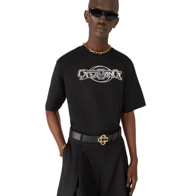 Casablanca Chrome Oversized T-skjorte med korte ermer