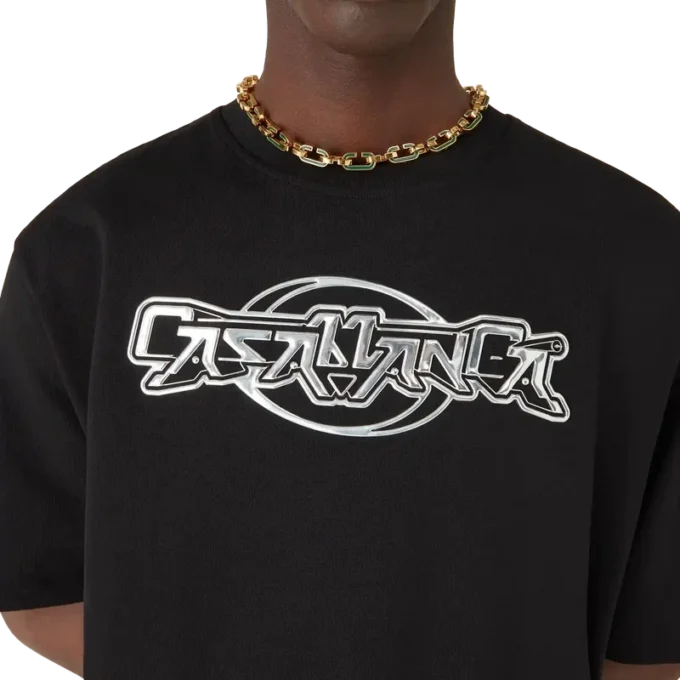 Casablanca Chrome Oversized T-skjorte med korte ermer