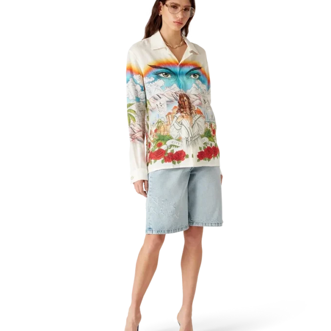 Chateau langermet lin-skjorte