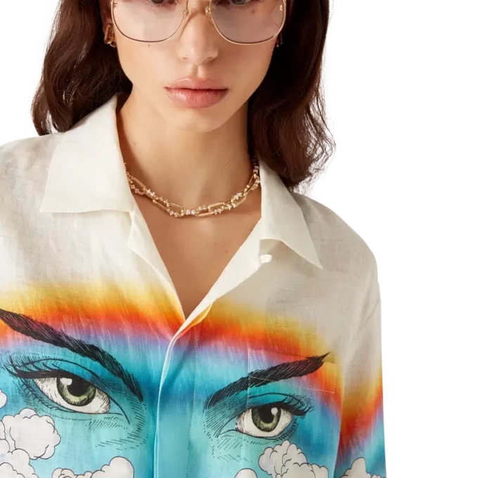 Chateau langermet lin-skjorte