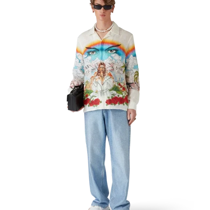 Chateau langermet lin-skjorte