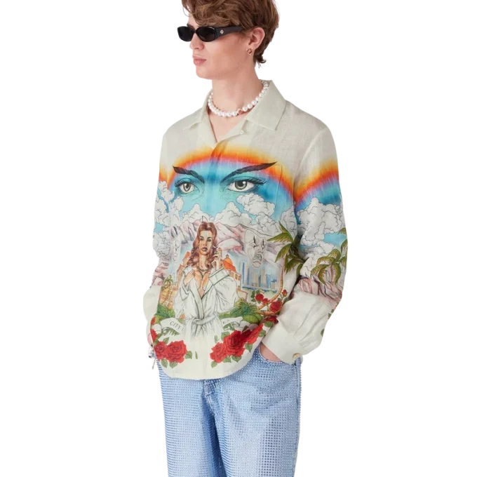 Chateau langermet lin-skjorte