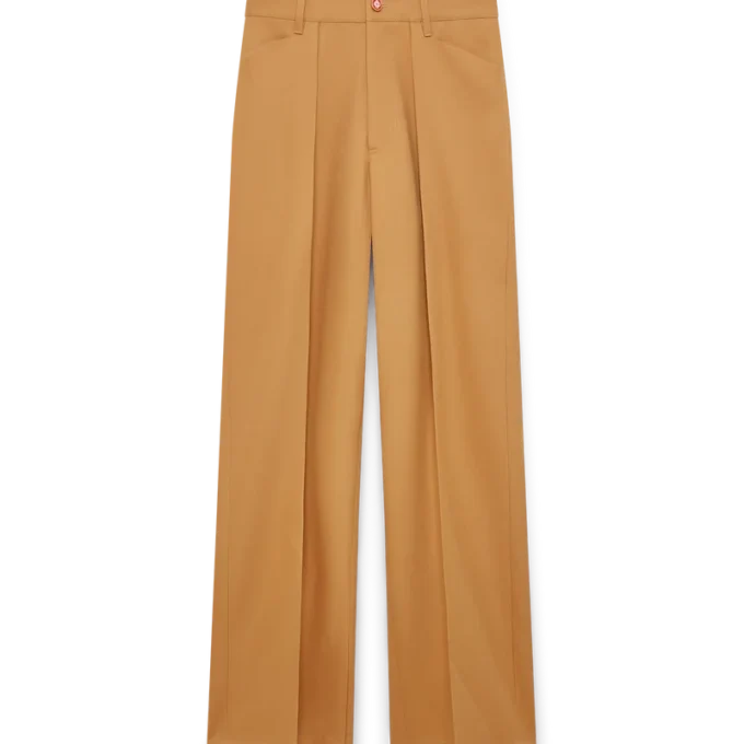 Chinobukser i ull med plissering