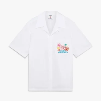 Collage D’icones Graphiques brodert kortærmet skjorte