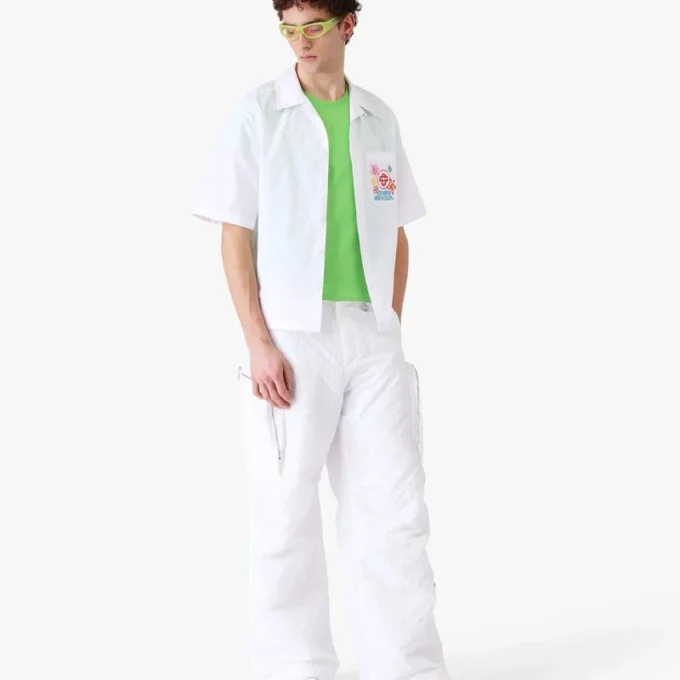 Collage D’icones Graphiques brodert kortærmet skjorte