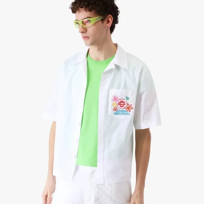 Collage D’icones Graphiques brodert kortærmet skjorte