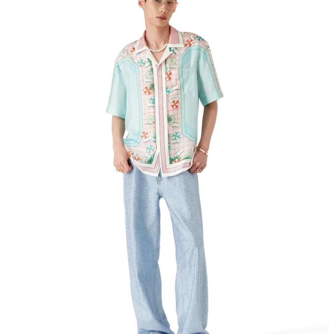 Copacabana kortærmet silkeskjorte