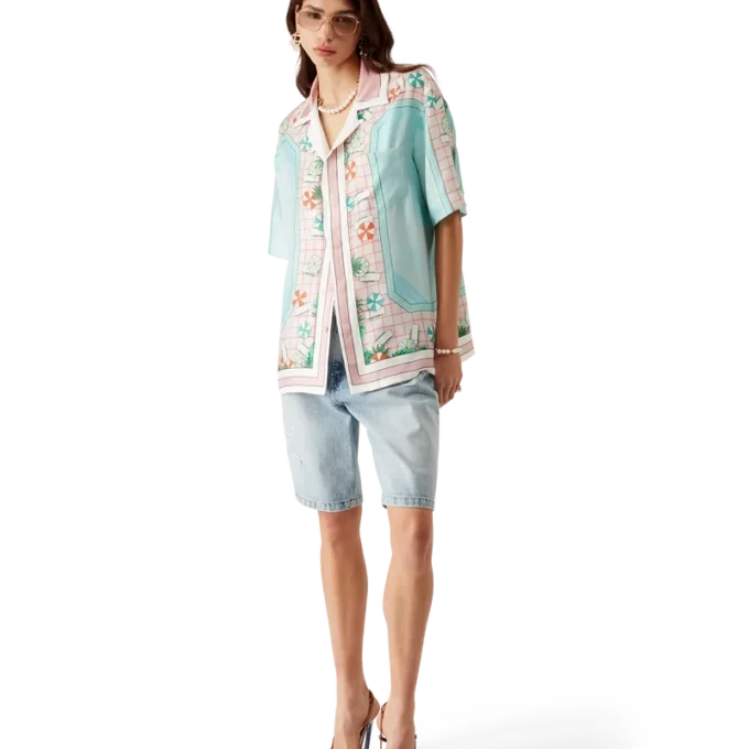 Copacabana kortærmet silkeskjorte