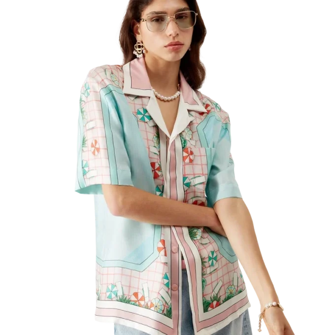 Copacabana kortærmet silkeskjorte