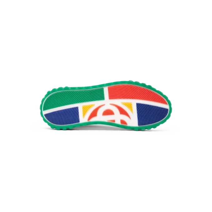 Court grønn og hvit sneaker for kvinner