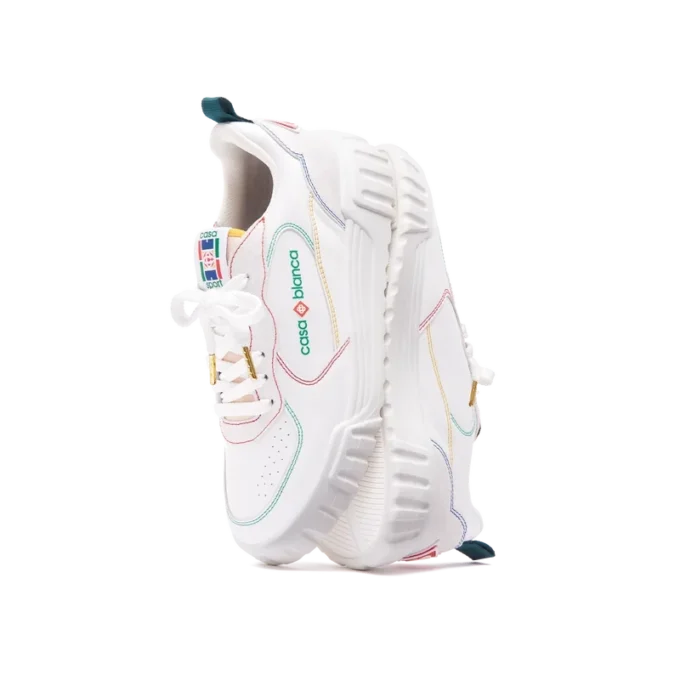 Court hvite og flerfargede sneakers for menn