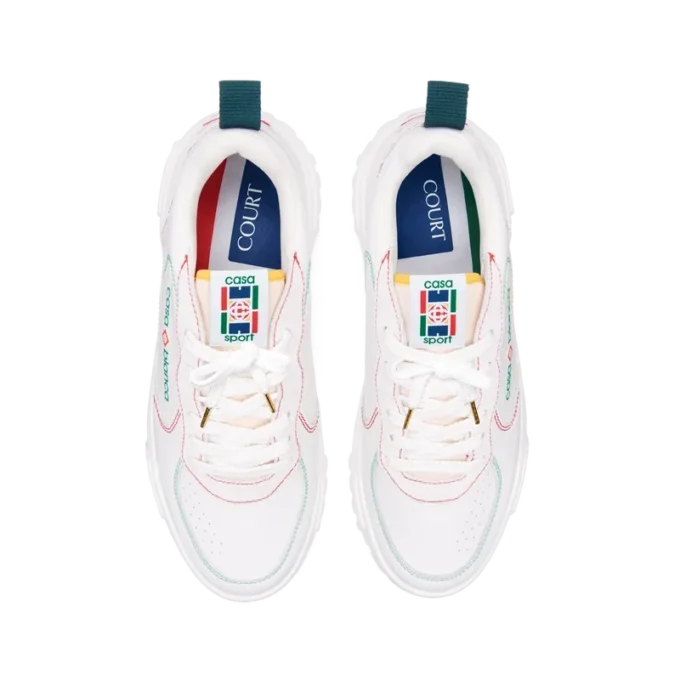 Court hvite og flerfargede sneakers for menn