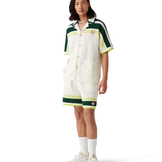 Court hvite og flerfargede sneakers for menn