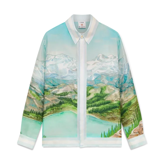 Dalmatian a La Montange langermet silkeskjorte