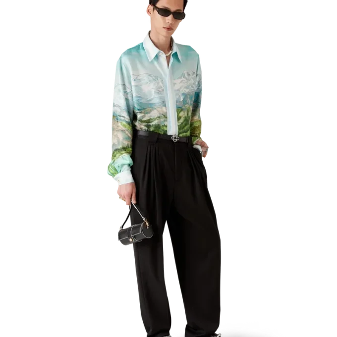 Dalmatian a La Montange langermet silkeskjorte