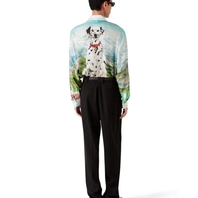 Dalmatian a La Montange langermet silkeskjorte