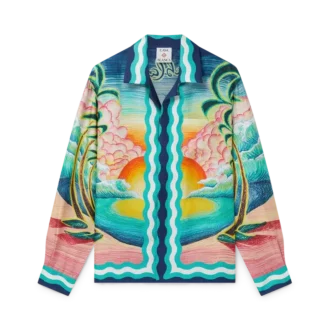 Danse De La Mer langermet silkeskjorte