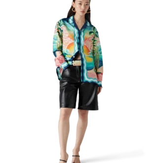 Danse De La Mer langermet silkeskjorte