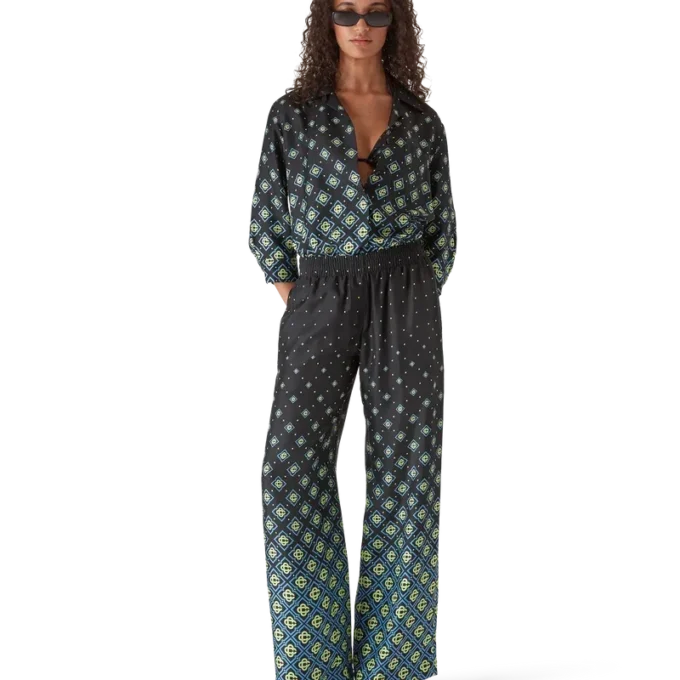 Degrade Monogram langermet silkeskjorte