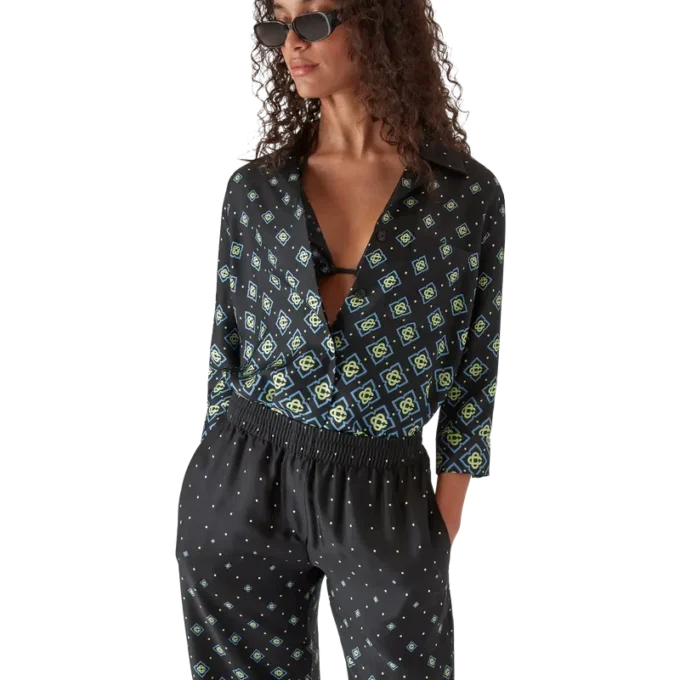 Degrade Monogram langermet silkeskjorte