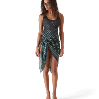 Degrade svart monogram-badedrakt