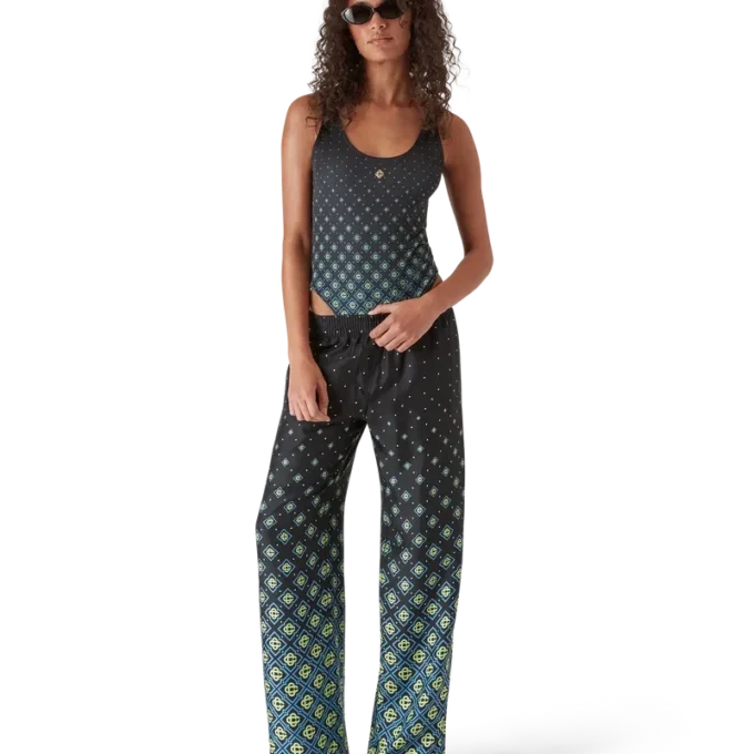 Degrade svart monogram-badedrakt