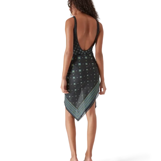 Degrade svart monogram-badedrakt