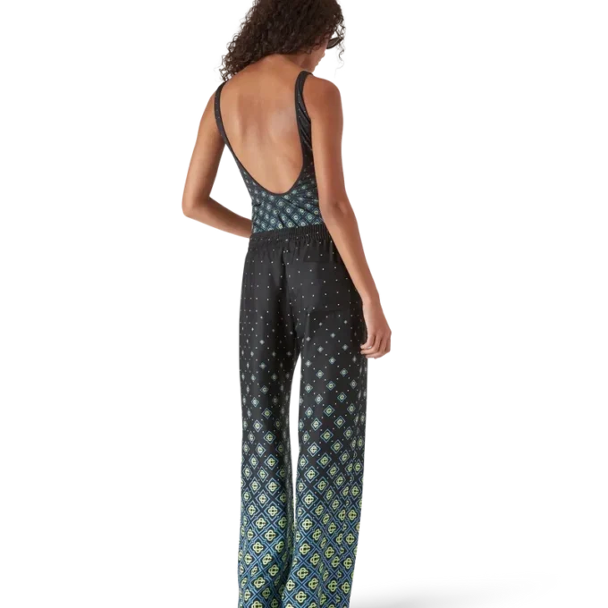 Degrade svart monogram-badedrakt