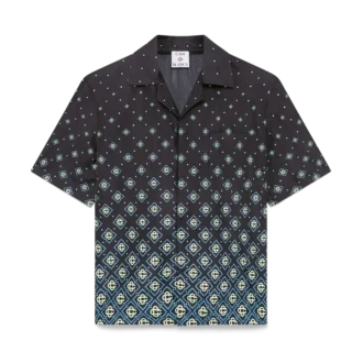 Degrade svart monogram badetøy med korte ermer