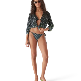 Degrade svart monogram-bikinibukse