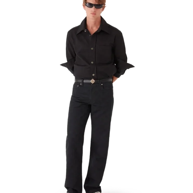 Denim Monogram Straight Leg Jeans