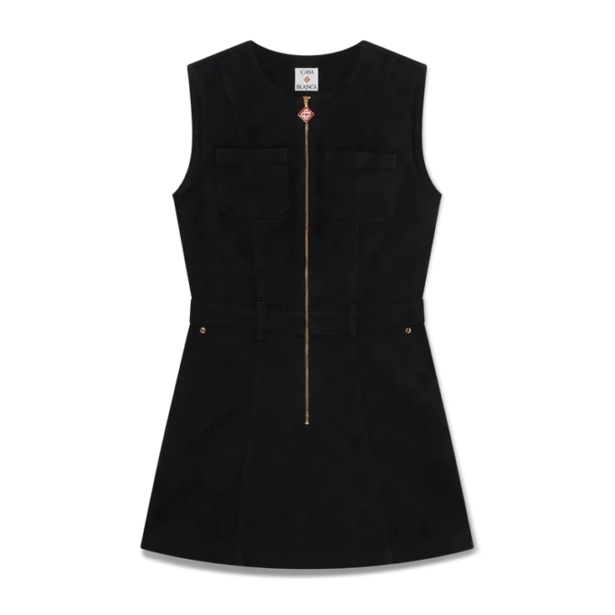 Denim Monogram Zip Kjole