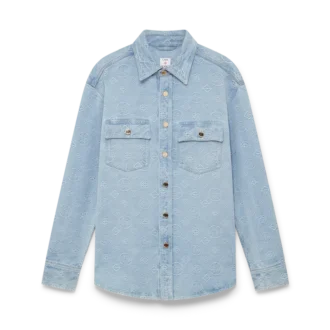 Denim-skjorte med monogram