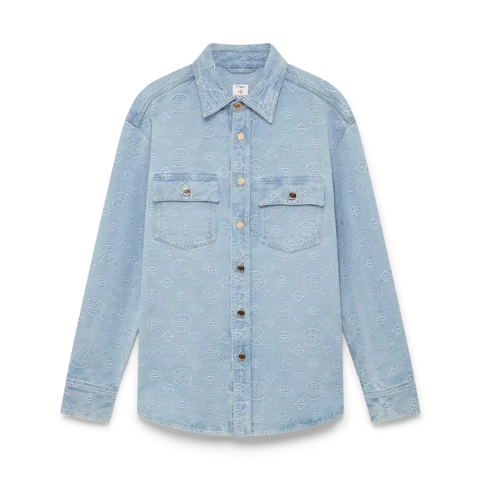 Denim-skjorte med monogram