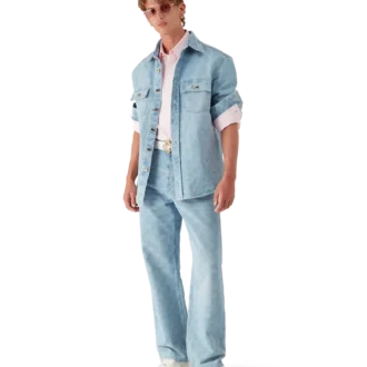 Denim-skjorte med monogram