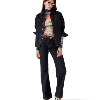 Denimskjorte med brodert logo