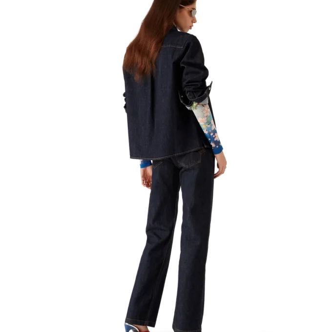 Denimskjorte med brodert logo