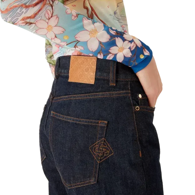 Denimskjorte med brodert logo