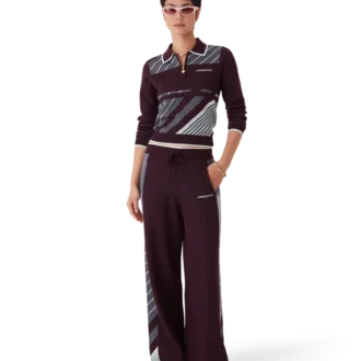 Diagonal Tennis Merino langermet pique-skjorte