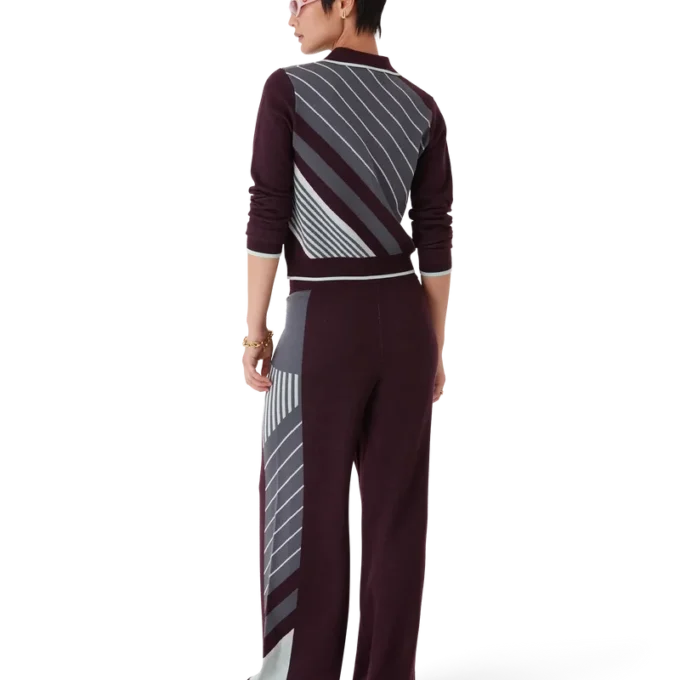 Diagonal Tennis Merino langermet pique-skjorte