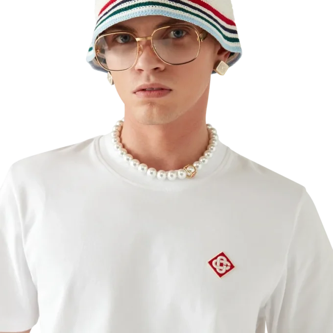 Diamantlogo-T-skjorte med korte ermer