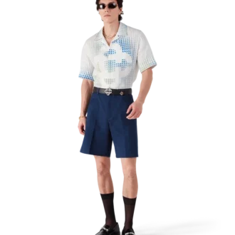 Dots kortærmet lin-skjorte med shorts