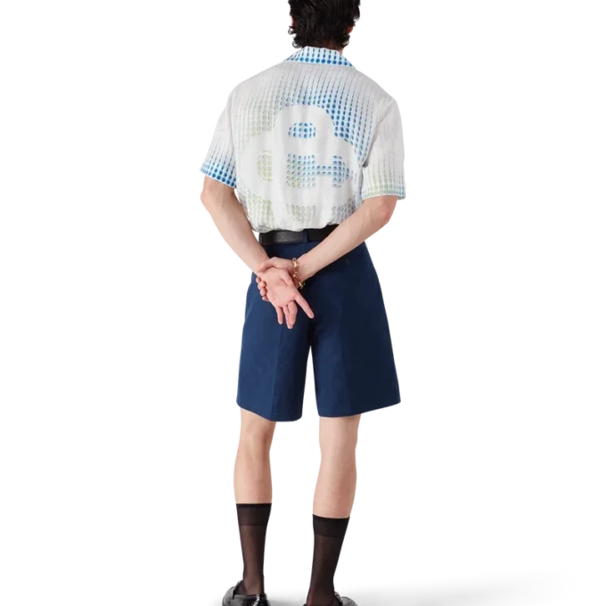 Dots kortærmet lin-skjorte med shorts