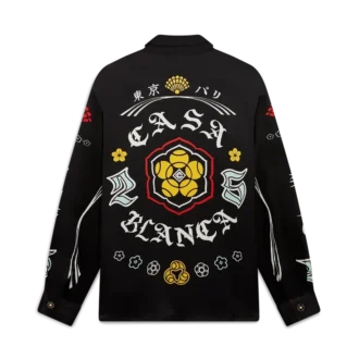 Emblem langermet skjorte i silkesatin