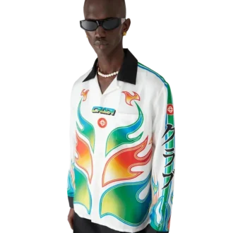 Flame Laurel langermet skjorte i silketwill