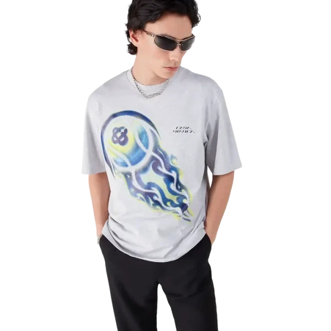 Flaming Tennis Ball Oversized kortærmet Short Sleeve T-skjorte