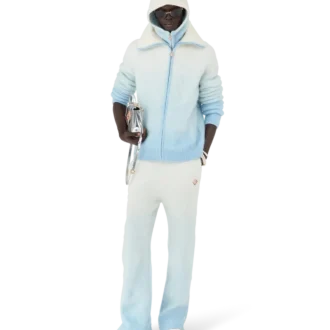 Fluffy Gradient Mohair Zip Jacket