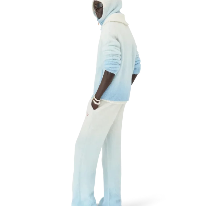 Fluffy Gradient Mohair Zip Jacket