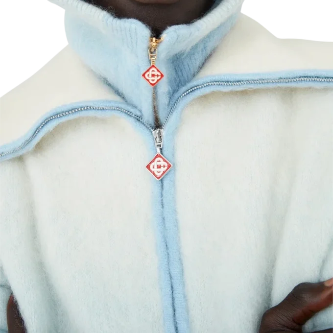 Fluffy Gradient Mohair Zip Jacket