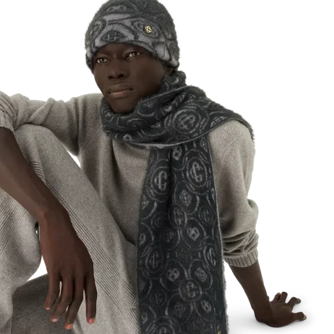 Fluffy Monogram Mohair-skjerf